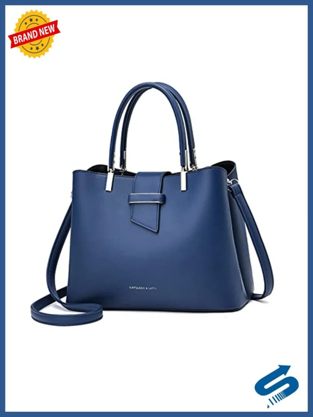 PU Leather Satchel Crossbody Bag with Detachable Strap